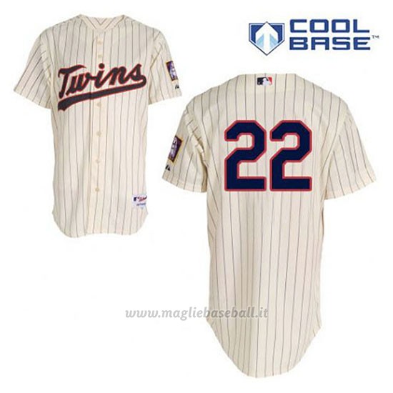 Maglia Baseball Uomo Minnesota Twins Miguel Sano 22 Crema Alterner Cool Base